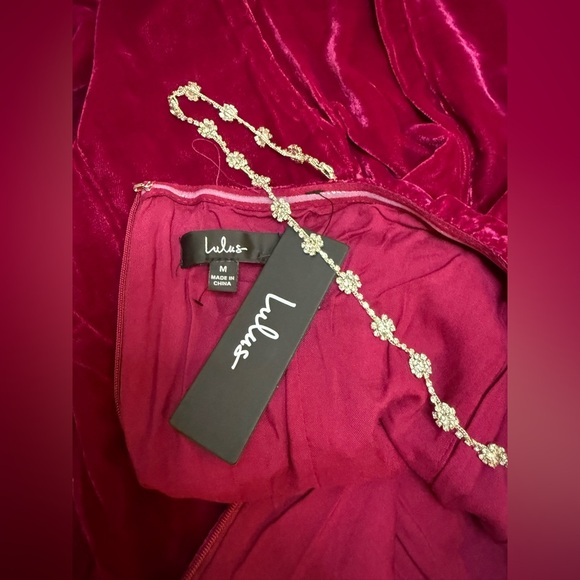 Lulus Medium Loaded With Luxe Fuchsia Velvet Rhinestone Bodycon Mini Dress - Picture 10 of 10